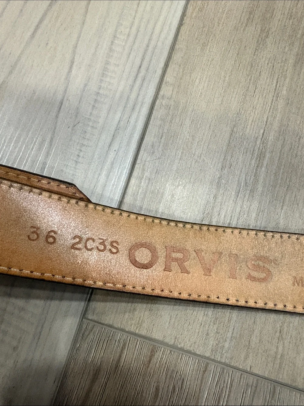Orvis Bison Brown Leather Shotshell Men's Belt size 36